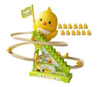 Jouet à glissière de canard électrique - 12 montagnes russes de canard grimpant le jeu avec des lumières LED brillantes et de la musique amusante | Jeu d'interactif d'apprentissage éducatif pour les e