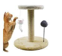 Jouet à gratter pour chat - Arbre d'activité pour chatons - Interactif avec protection anti-basculement - Grand avec plumes - Robuste pour les grands chats et chatons d'appartement - 26 x 26 x 28 cm