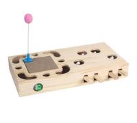 Jouet à gratter pour chat - Mole Hunt Game - Tapis à gratter mural - Exercise mental et physique interactif ultime pour chat d'intérieur - Tapis à gratter incurvé pour chat mignon