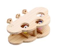 Jouet à gratter pour chats - Jouet interactif pour taupes pour chats - Plateau griffoir pour chats en bois Mole Whack Game - Jouet pour utilisation intérieure et extérieure pour petits chats