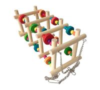 Jouet à grignoter en bois pour perruches avec fonction d'escalade et de mastication - Accessoire de dentition dangereux multifonctionnel pour s'amuser et jouer