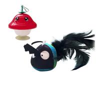 Jouet à l' à chat, avec son gazouillant - Jouet en peluche qui émet un bip activé par le toucher pour favoriser les mouvements en intérieur