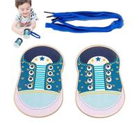 Jouet à Lacets pour Chaussures - pour Tout-Petits - Jeu d'entraînement pour - en Bois - Autorité des activités, Pratique de la dextérité précoce - Outil de motricité Fine