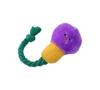 Jouet à mâcher créatif en peluche pour chien avec ampoule et son couineur Pull of War Corde de coton Anneau de dentition favorise l'exercice de liaison Anneau de dentition couineur pour animaux de