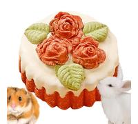 Jouet à mâcher de lapin - Ingrédients naturels faits à la main - Jouet à mâcher pour hamster - Jouets de lapin en forme de gâteau | Jouets de dentition pour hamster pour lapins, co