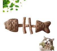 Jouet à mâcher dentaire créatif en forme d'os de poisson pour chat - Herbe à chat naturelle et bâton de nettoyage des dents de vigne argentée, répare la santé dentaire du chat, outil de soins des