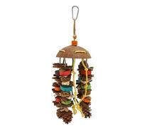 Jouet à Mâcher en Blocs de Bois Colorés pour Oiseaux, Jouet en Coquille de Noix de Coco Sûr pour Les Grands Oiseaux, Soulage Le Stress, Prévient la Dépression, 5,5 X 15,0 Pouces