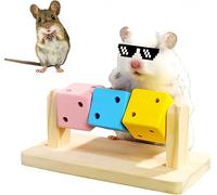 Jouet à mâcher en bois pour hamster - Bloc en bois coloré pour petits animaux comme le chinchilla, le glisseur à sucre, le hamster nain - Grincement des dents, exercice et entraînement d'intelligence