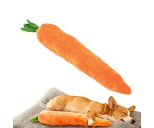 Jouet à mâcher en forme de carotte pour chiot | Texture en peluche qui couine avec une forme douce pour la bouche et un noyau sonore engageant adapté à la pratique de la cage à rapporter, jouer à la