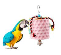 Jouet à mâcher extra large pour oiseaux, pierre de calcium avec crochet en métal et clochette, accessoire de cage à oiseaux pour chinchilla, cacatoès
