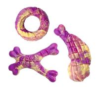 Jouet à mâcher interactif en nylon non éclatant pour chien | Kit de nettoyage des dents 3 pièces pour toutes les races, petit, moyen, chiot, maison, intérieur, extérieur, voyage, ennui