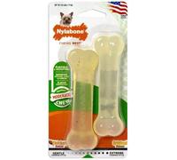 Jouet à Mâcher - Nylabone - Set de 2 - Aromes B uf/Poulet - Pour Chiens Peu Agressifs - Matériaux Souples