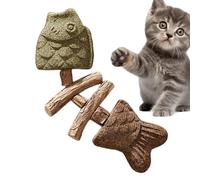 Jouet à mâcher pour animaux de compagnie - Anneau de dentition en bois en os de poisson pour chats et chiens, outil de jeu interactif pour promouvoir la santé, réduit l'ennui, accessoire à mâcher pour