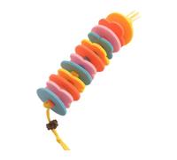 Jouet à mâcher pour chat - Corde interactive de 17 x 4 cm - Design de cloche en feutre et coton - Jouet de nettoyage des dents avec stimulation sonore suspendue pour les exercices actifs de morsure