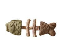 Jouet à mâcher pour chat, tige de poisson en forme de vigne argentée pour | Bâton de vigne en argent naturel, design en forme de poisson, jouet anti-ennui, aide à la santé dentaire, 17,8 x 6,5 x 2 cm