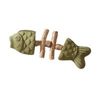 Jouet à mâcher pour chat, tige de poisson en forme de vigne argentée pour | Bâton de vigne en argent naturel, design en forme de poisson, jouet anti-ennui, aide à la santé dentaire, 17,8 x 6,5 x 2 cm
