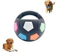 Jouet à mâcher pour chien avec poignée et couineur, balle interactive en caoutchouc apaisant pour soulager l'anxiété et l'ennui, jouet flottant à rapporter pour intérieur et extérieur - 13 x 13 cm, 3