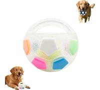 Jouet à mâcher pour chien avec poignée et couineur, balle interactive en caoutchouc apaisant pour soulager l'anxiété et l'ennui, jouet flottant pour chiens de petite et moyenne taille, jeu d'intérieur