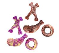 Jouet à mâcher pour chien - Fournitures pour animaux domestiques en nylon avec goût de bœuf - Lot de 3 morsures pour chiots - Jouet en os robuste - Objet de rongeur de viande parfumé et salé - Petit