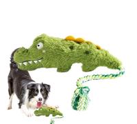 Jouet à mâcher pour chien - Peluche couineuse en forme de crocodile | Jouet de dentition pour chien en peluche douce - Jouet à mâcher réaliste pour animaux de compagnie de petite, moyenne et grande