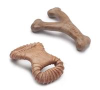 Benebone Jouet à mâcher pour chiot Puppy Wishbone Fabriqué aux USA Goût réel de bacon Petit