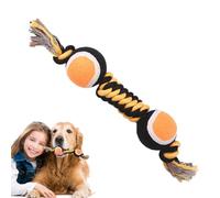 Jouet à mâcher pour chiot | Double balle de tennis design chiot jouet à mâcher - Corde de remorquage colorée, fournitures portables pour animaux de compagnie pour s'entraîner, jouer, se détendre