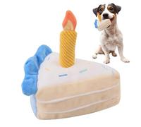 Jouet à mâcher pour gâteau d'anniversaire pour animal de compagnie - Chien couineur en peluche, mordant d'intérieur amusant, forme de gâteau réaliste, tissu doux durable, animal de compagnie