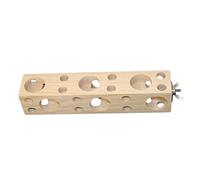 Jouet à Mâcher pour Oiseaux Accessoire Bois Créatif Léger avec Trous Creux Facile à Installer pour Foraging Gris D'Afrique Ca, 20cmx4cmx4cm