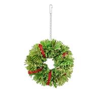 Jouet à mâcher pour oiseaux - Bracte de maïs tressée pour petits animaux de compagnie - Timothy Swing améliore la santé des dents - Jouet d'enrichissement des oiseaux en papier froissé