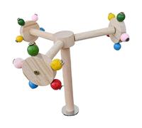 Jouet à mâcher pour oiseaux - Perchoir pour perroquet avec support d'entraînement rotatif, moulin à vent interactif - Jouet à mâcher et à bascule pour calopsittes, perruches, petits oiseaux - Taille S