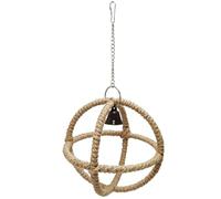 Jouet à mâcher pour perroquet, boule creuse, bec de perroquet, jouet de meulage, résistant molaires, calopsittes, perruches, tentures, oiseau, molaire, perroquets suspendus, corde en lin, petit,