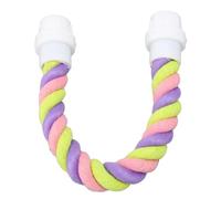 Jouet à mâcher pour perroquet - Jouet à mâcher en forme de bec à suspendre - Fil de coton multicolore avec fil pliable intégré pour un soutien stable - Série Macaron (S)