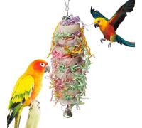 Jouet à mâcher pour perroquet - Jouet en bois avec crochet - Jouet à mâcher pour oiseaux - Enrichissement mental, activité de cage - Petit et moyen - Perruche inséparable - Calopsitte