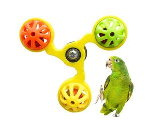 Jouet à mâcher pour Perroquet, Roue à Cloche rotative | Les petites cloches intégrées sonneront en continu lorsque le plateau tournant tourne