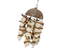 Jouet à mâcher pour perroquet - Tressé - Maïs - Cob - Friandises - Coquille de noix de coco - Accessoires naturels faits à la main pour boîtes de cacao - Cage interactive grise africaine