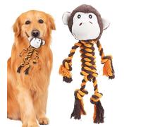 Jouet à mâcher robuste pour chien - Jouet en corde pour animaux - Avec fonction couineur - Jouet de nettoyage des dents pour chien - Pour l'intérieur, le jardin, la pelouse, la terrasse, le parc