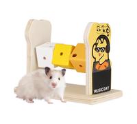 Jouet à mâcher robuste pour entraînement actif, jeu à mâcher 14 x 6,5 x 10,5 cm avec texture sûre, cubes en bois naturel, accessoire d'habitat au design compact, et