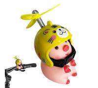Jouet à main : sculpture décorative de cochon animal, décoration de scooter | de casque d'hélice drôle, figurine de cochon pour faire du vélo, jouet de planche de vélo,