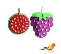 Jouet à Mordiller Perroquet Forme Fruit, Lot de 2/3 Hochet pour Oiseaux Suspendu avec Bouchons Liège, Jouet de Recherche de Nourriture en Feutre, pour Perruche, Calopsitte et Perrot de Taille Moyenne