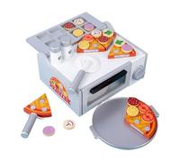 Jouet à pizza en bois - Activité éducative pour jeux de rôle avec four, cuisine de jeu alimentaire - À partir de 3 ans pour et filles - Parfait pour les anniversaires et les vacances