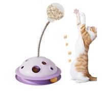 Jouet à plateau tournant pour chat - Jouet interactif pour nourriture pour chat - Balle à lécher avec tige à ressort pour jouer avec chaton