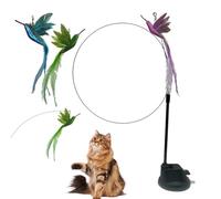 Jouet À Plumes Pour Chat,Jeu d'Agacement Félin - Lot de 3 avec Ventouses Interactive pour Sauter, Griffe, Cachette, Course et Dressage