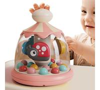 Jouet à pousser carrousel - 19,5 x 15,5 x 15,5 cm, jouets musicaux rotatifs colorés, jouet d'activité de motricité fine avec des sons amusants, pour bébés de 12 à 18 mois | Jeu d'apprentissage précoce