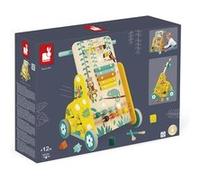Jouet à pousser en bois Janod Tropik Chariot multi-activités Multicolore G