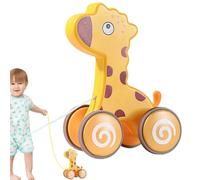 Jouet à pousser pour 1 an - Jouet amusant à pousser et à tirer des animaux, éducatif pour marcher et équilibrer avec roues en caoutchouc, jouet interactif d'éducation