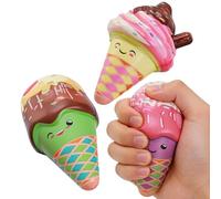 Jouet À Presser La Crème Glacée - Cadeaux De Fête Réalistes À La Crème Glacée Douce | Jouets Sensoriels Fidgets-pour Adultes, Amis De La Famille, Jeunes Adolescents, Bureaux, Salle De Travail, Salle D