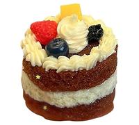 Jouet à presser réaliste mignon gâteau d'anniversaire jouet anti-stress à montée lente, silicone souple compressible 2, 36 x 1, 77 pouces jouets presser alimentaire pour enfants adultes balle