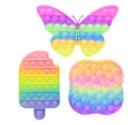 Jouet À Pression Sensorielle En Silicone, Bulle Arc-En-Ciel Avec Poudre D'or, Anti-Stress, Relaxant, Soulage Les Besoins De L'autisme