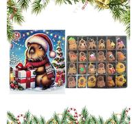 Jouet à rebours de Noël - Calendar Capybara Figure Doll | Adorable festif pour soeurs gamin épouse amie fille fille garçons, de célébration saisonnière avec un style de vacances charm