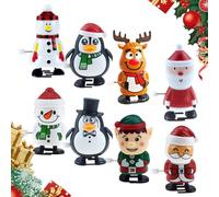 Jouet à remonter de Noël 2025 - Père Noël, pingouin, élan, bonhomme de neige, mouvement - Figurine à remonter - Cadeaux pour bébés, enfants, adultes - Calendrier de l'Avent - Remplissage de sacs